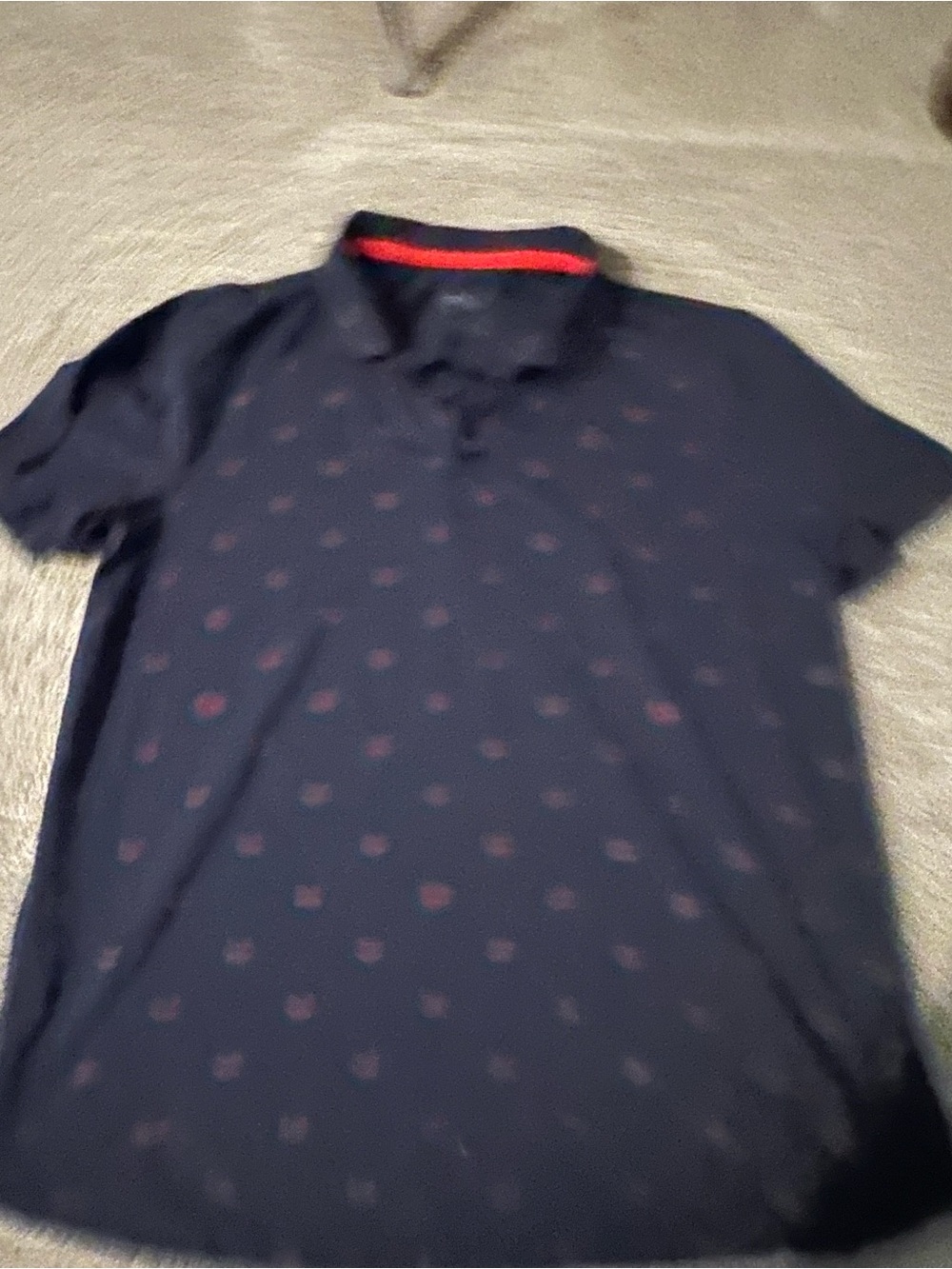 Puma Navy Golf Polo with Red Fox Pattern